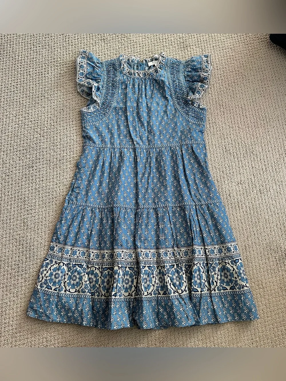 Sea Border Blue Tiered tunic Dress